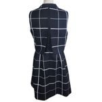 Gracia  Windowpane Print Mini Dress with Neck Tie Size Small Black Check Dress Photo 2