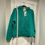NWT Outerknown Size S Teal Green Terry Knit Pullover Hoodie Top Kangaroo Pocket Photo 13