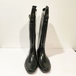Ralph Lauren  Rossalyn II Black Rubber Knee High Rain Boots Size 8 Photo 2