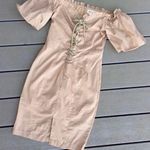 B.Original Boutique Off Shoulder Khaki Dress NWT Womens Small Photo 3
