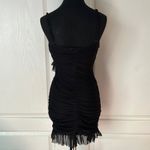 THATS SO FETCH BLACK MESH RUCHED CAMI DRESS Photo 2