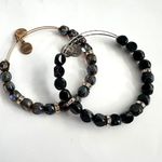 ALEX AND ANI  Eden Equinox Jet Glade Black Silver Beaded Bangle Stackable Bracelet Photo 2