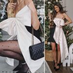 House Of CB 'Jana' Black & Ivory Bow Mini Dress NWOT size M Photo 12