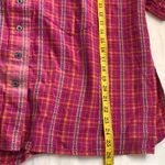 Vintage Oversized red pink green orange plaid button Photo 3