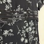 American Vintage Vtg 90s Jody California Floral Midi Dress Sz 9 Black Ruffle Modest Cottagecore Photo 8