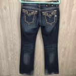 Miss Me  jeans dark wash jw5354b 29 brown embroidered pockets boot cut Photo 3