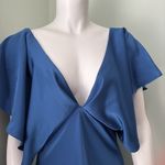 Anthropologie  Sachin & Babi Ruffled Maxi Dress V-Neck Flutter Sleeves Blue 8 Photo 8