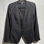 Helmut Lang  Black Wool Blend Blazer‎ Womens 4 USA Made Hi Lo Short Back Jacket Photo 0