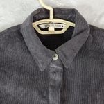 ZARA  Corduroy Fine Cord Oversized XS Button Up Hi-Low Hem Long Sleeve Photo 2