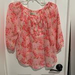 Abercrombie & Fitch Vintage Boho Sheer Pink Floral Blouse Photo 0