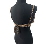 Aerie NWT!  Pique Triangle Bikini Top Brown Black Animal Print - Size XL Photo 6