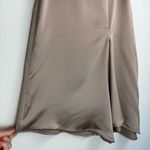 ZARA NWT Satin Effect Asymmetrical A-line Midi Skirt Sz Small Champagne Tan Photo 5