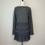 a’reve Wool Blend Gray Ruffle Lace Hemline Tunic Top Size M Photo 6