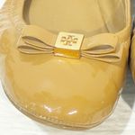 Tory Burch Eddie 2 Logo Bow Smooth Naplak/soft Patent Flats Camellia Pink Beige Photo 2