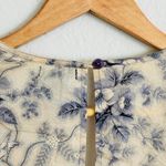 Earl Jean Vintage Blue and White Floral Print Blouse Photo 7