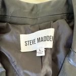 Steve Madden NWT Women's Ivy Blazer Vegan Leather Black Size Large Photo 6