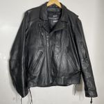 Mens vintage Raider Heavy Leather motorcycle jacket size 46 XL 1970's authentic Black Photo 0