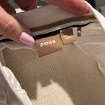 Boss‎ Cream Fitted Ribbed Short Sleeve T Photo 1