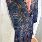 Ciebon Lilian Long Sleeve Satin Wrap Maxi Dress M Blue Size M Photo 4