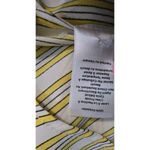 Talbots Yellow Stripe Pop Over Long Sleeve Blouse Mandarin Collar Size Large Photo 7