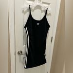 Adidas  Black Tennis Dress with White Stripes Size Large Photo 9