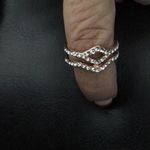 Badgley Mischka Gold Double Tier Ring w Crystals size 6.5 Photo 0