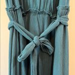 Teal Gauzy Sleeveless Scoop Neck Tank Sundress w/ Waist Tie Photo 8