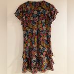 Ralph Lauren Lauren Women’s Black Floral Print Ruffle V-neck Summer Dress Size 2 Photo 1