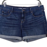 Women's Blue Denim Shorts Size 14 Old Navy Boyfriend Cuffed Jean Shorts Photo 0