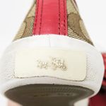 Coach  Empire Outline Canvas Sneakers - Tan & Red Photo 6