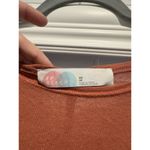 Free People Beach Palm Tunic Boho Linen Mini Dress Ruffle Babydoll Terracotta XS Photo 2