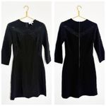 Sandro Paris Riri Mini Shift Dress Size 1 Black Lace Insert Minimalist Preppy Photo 1
