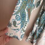 Doncaster  Paisley Print Blouse - Blue and Green Silk Top Size Medium Photo 4