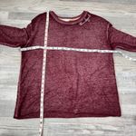 C&C California  knit long sleeve top burgundy Thankful embroidery medium C5 Photo 4