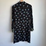 Sandro Paris Black Floral Button-Front Satin Dress- Size 38 (US 6) 100% Viscose Photo 10