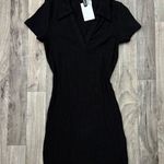 ZARA Divided black collared ribbed knit mini dress Photo 1