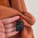 Grey Bandit Boutique POL Orange Waffle Oversized Half Zip Sweatshirt Photo 5