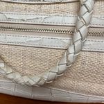 Elaine Turner  Woven Cream Leather & Raffia Shoulder Bag Photo 8