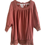 Free People Large Boho Short Dress Rust Bohemian Hippie Vacation Photo 0