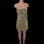 Lulus NWT  Force‎ of Fashion Gold Backless Sequin Mini Dress Size MEDIUM Photo 8