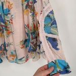 Zac and Rachel Women's Floral Crochet Lace Peasant Top Blouse Multicolor Size XL Photo 4