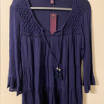Gloria Vanderbilt New NWT  Purple V-Neck Tassel Blouse Oversized Size‎ Medium Photo 0