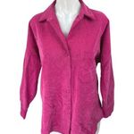 ZARA Pink Long Sleeve Corduroy Oversized Loose Pocket Button Up Shirt Top Size S Photo 0