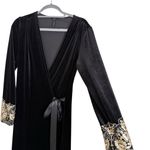 Soma  Velvet embroidered sleeves maxi wrap robe Photo 7