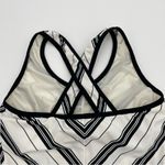 Danskin Workout Top Y2K Striped Black White Sleeveless Shelf Bra 2000s Yoga Bra Photo 4