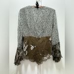 NWT Y2K Spenser Jeremy rare deadstock 100% silk top with bell sleeves medium Gray Photo 4