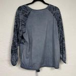 Anthropologie Saturday Sunday Blue Crochet Sweatshirt Womens S Casual Cinched Photo 6