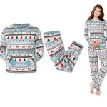 Aldi Christmas Pajamas Womens Large Fair Isle Blue Limited Edition 2024 Size M Photo 2