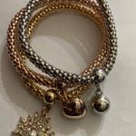3 Piece Shiny Multilayer Gold Silver and Bronze Bracelet Set Photo 2