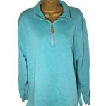 Jess Lea Quarter Zip Pullover Fleece Lined Funnel Neck Aqua Blue L Size L Photo 0